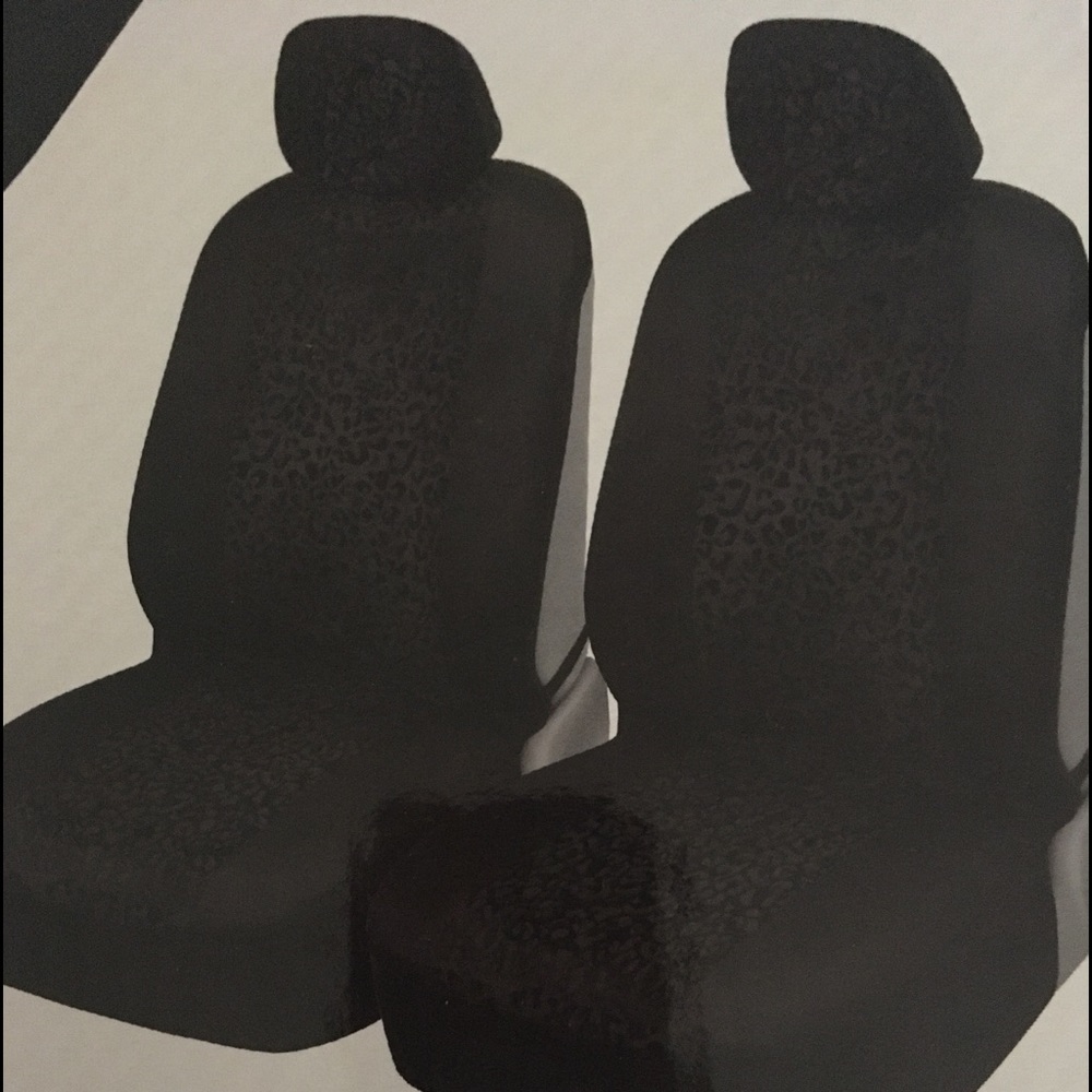 Car Seat Covers- Leopard, black